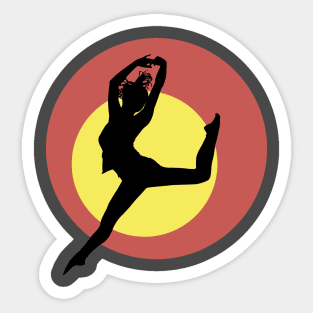 Dancing Silhouette with Coloured Circles Sticker